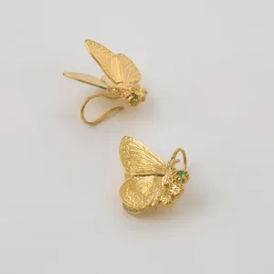 Butterfly with Tsavorite Hook Earrings