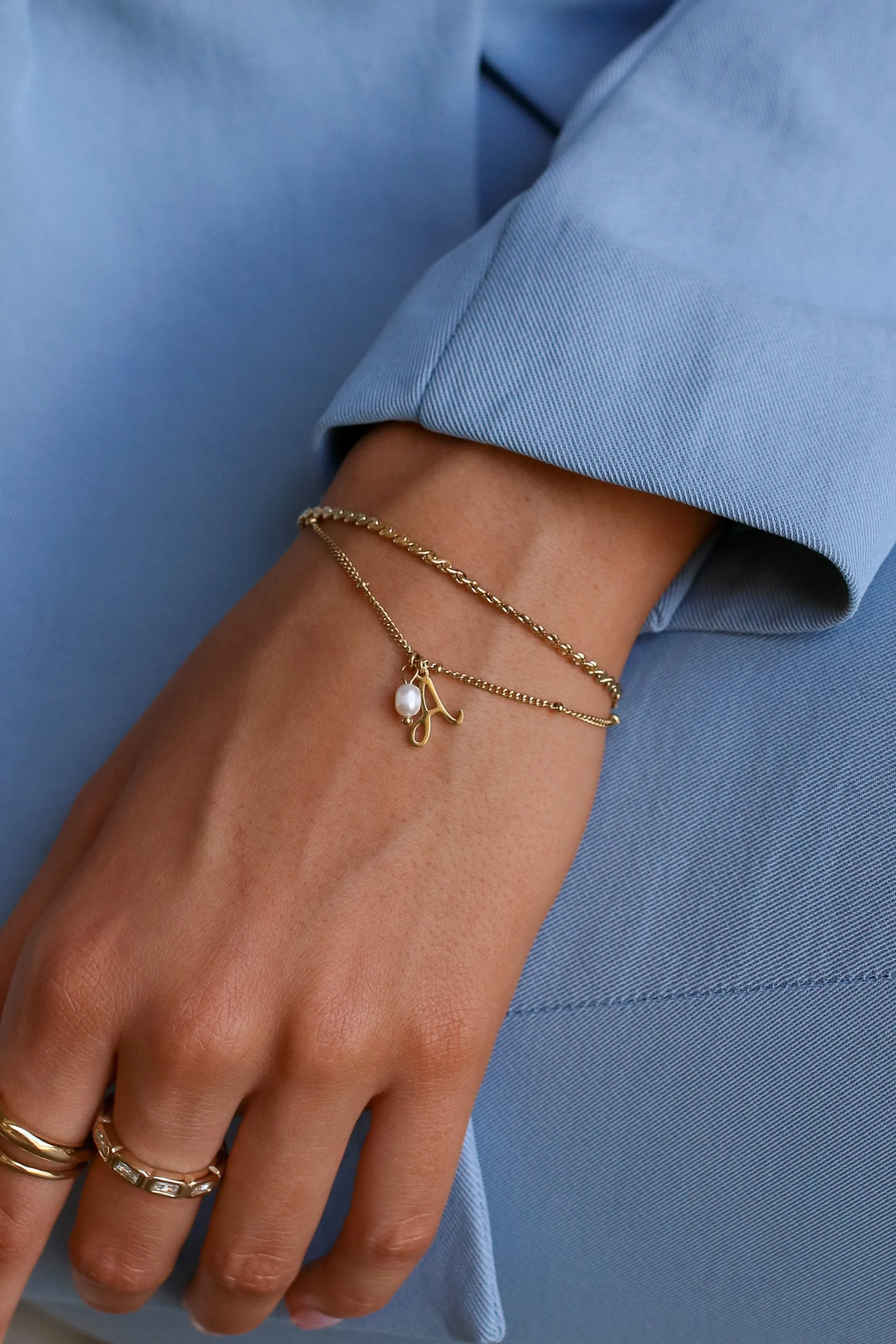 Cat - Stainless Steel Initial Bracelet