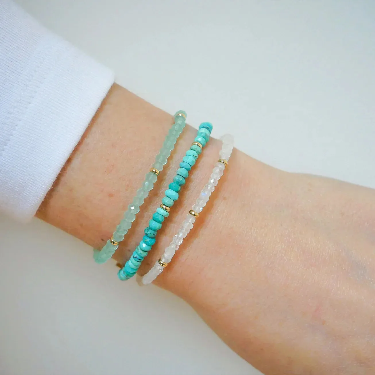Chalcedony Birthstone Bead Bracelet