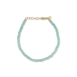 Chalcedony Birthstone Bead Bracelet