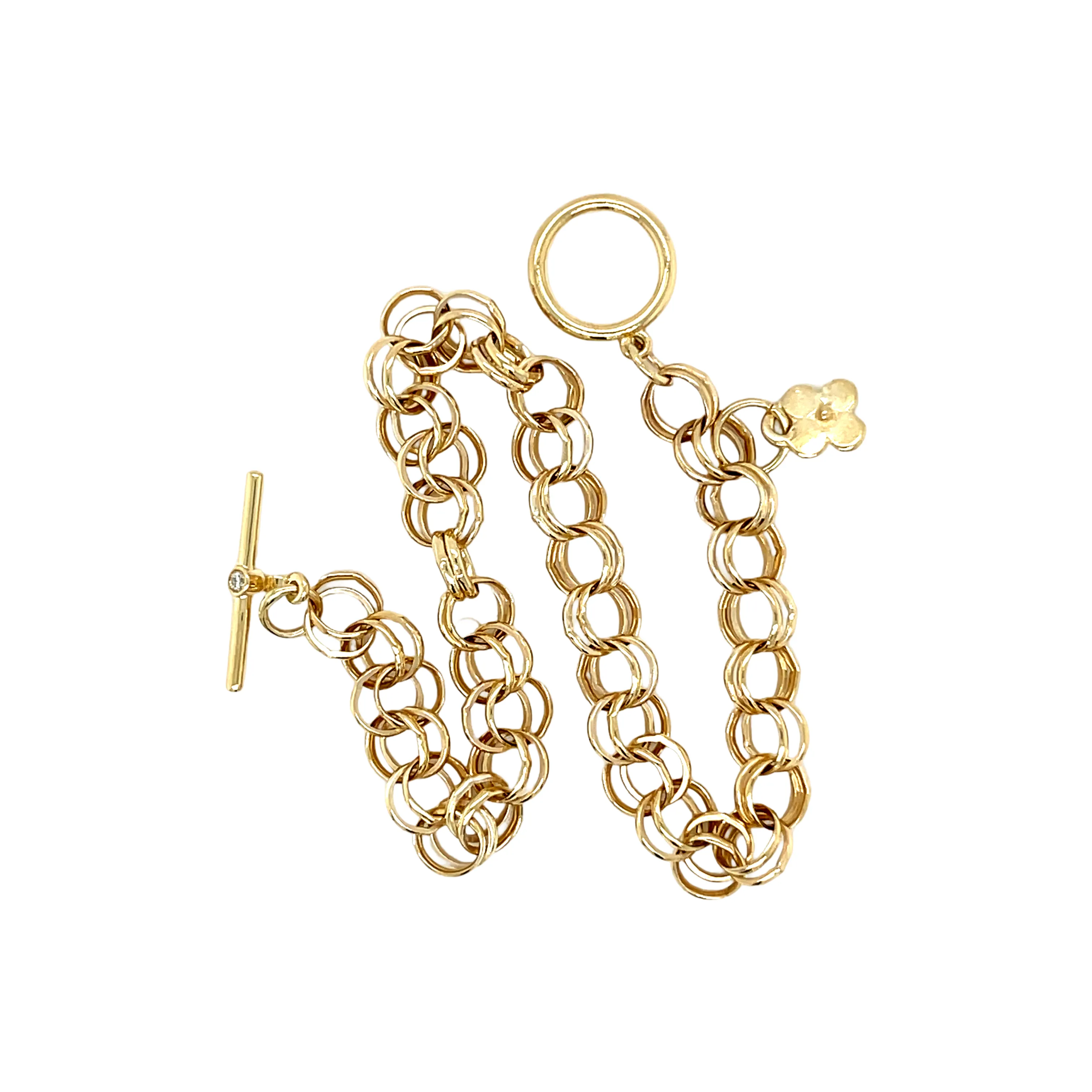 Charm Bracelet with Small Diamond Toggle