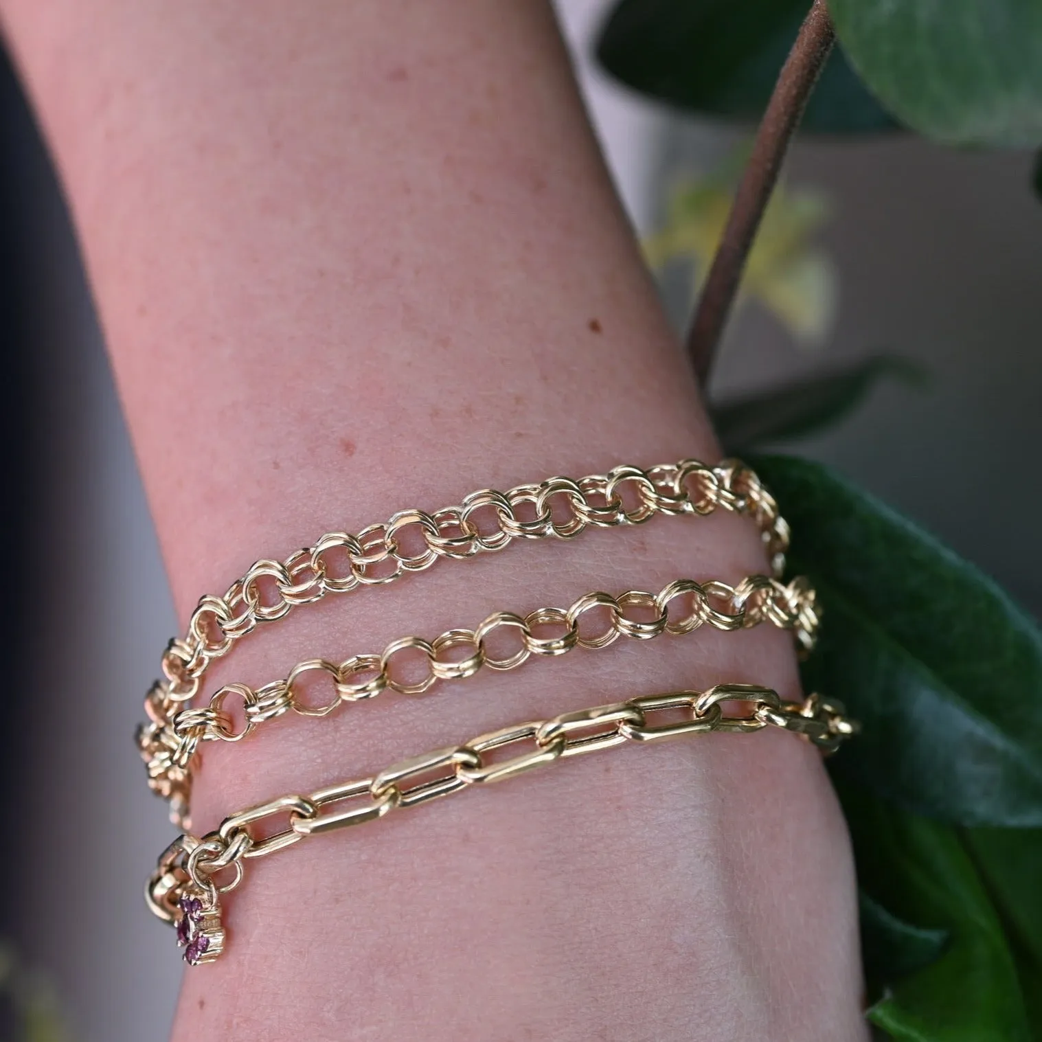 Charm Bracelet with Small Diamond Toggle