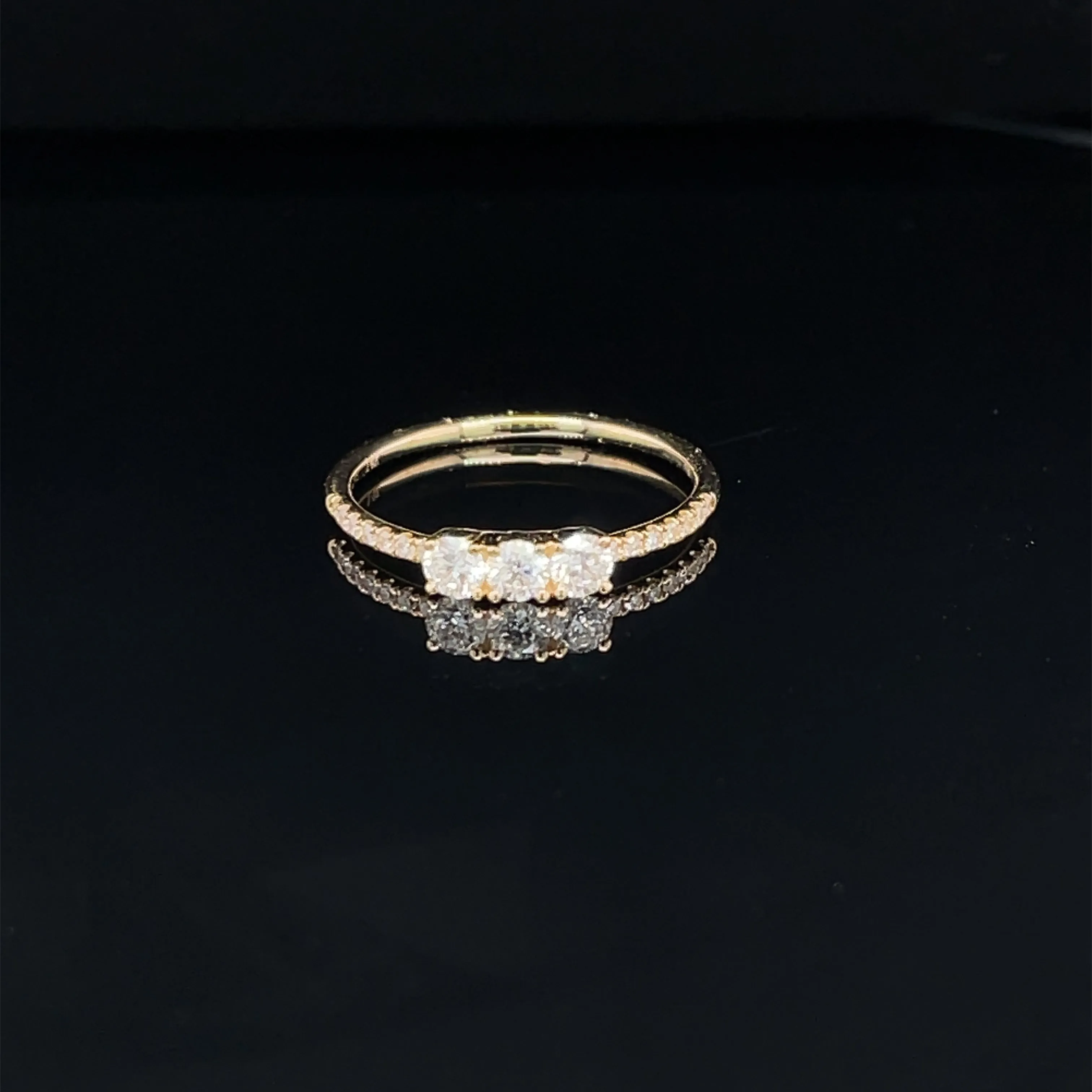 Cherish Diamond 3-Stone Ring in 14k Yellow Gold - #161 ASR45437YG