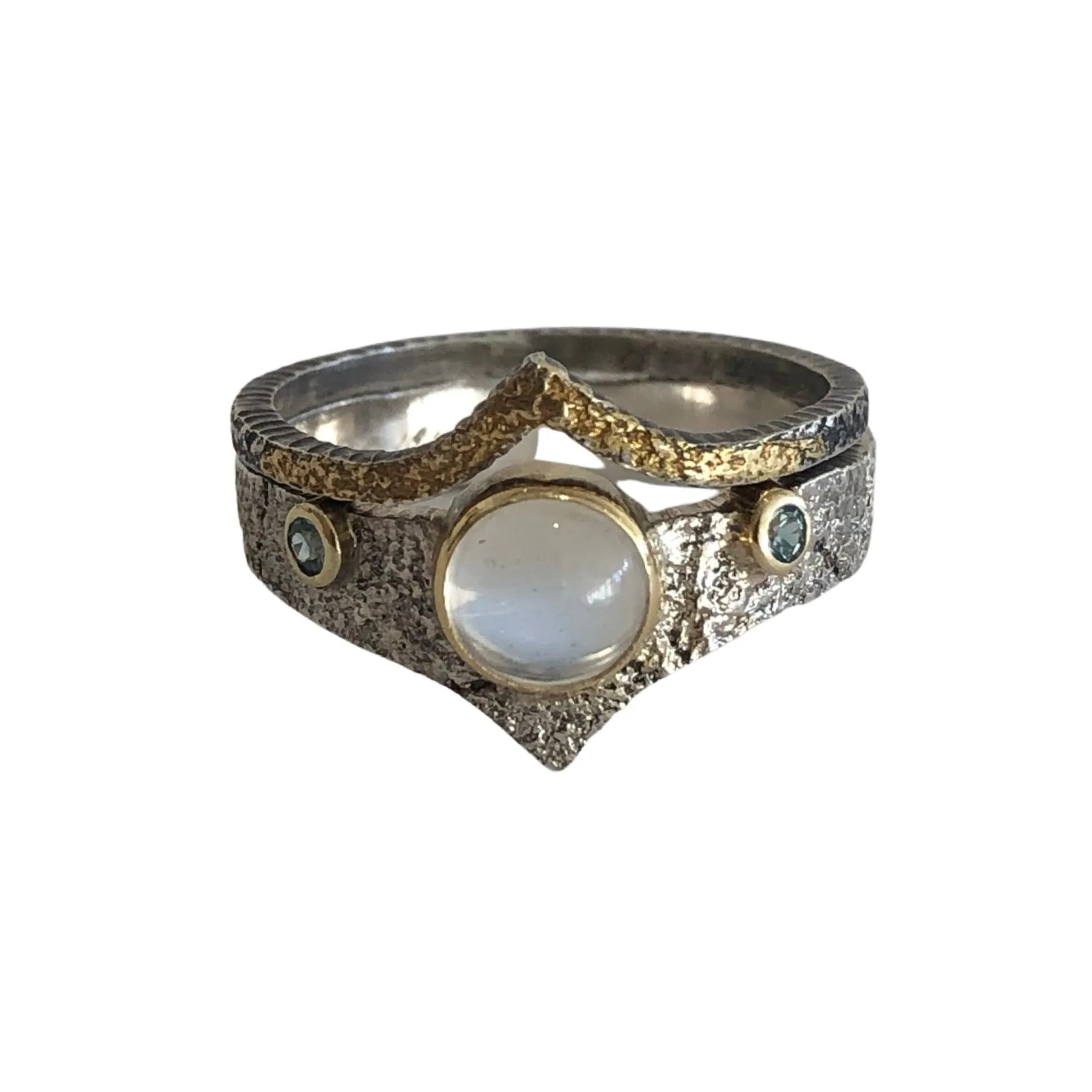 Chevron Shape Mixed Metal Band
