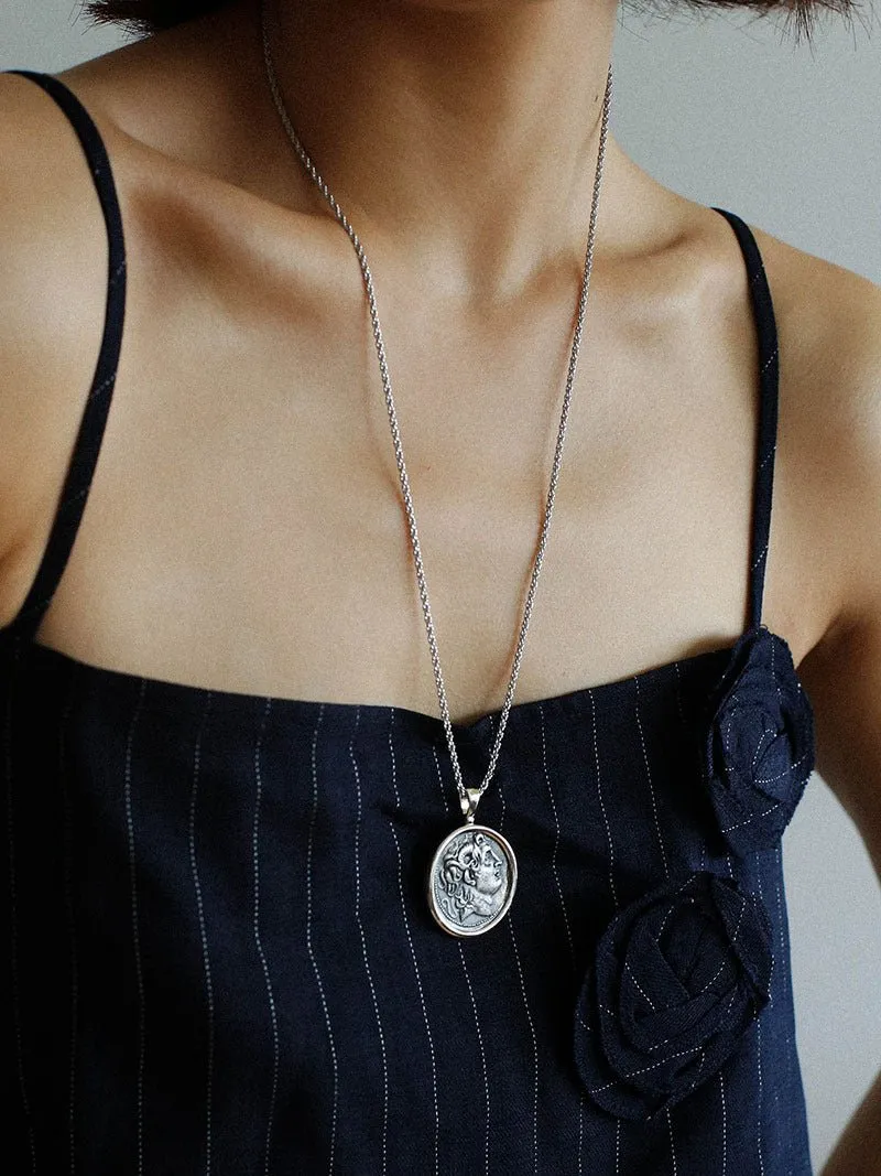 Classic Alexander Silver Coin Plus Necklace - Gold