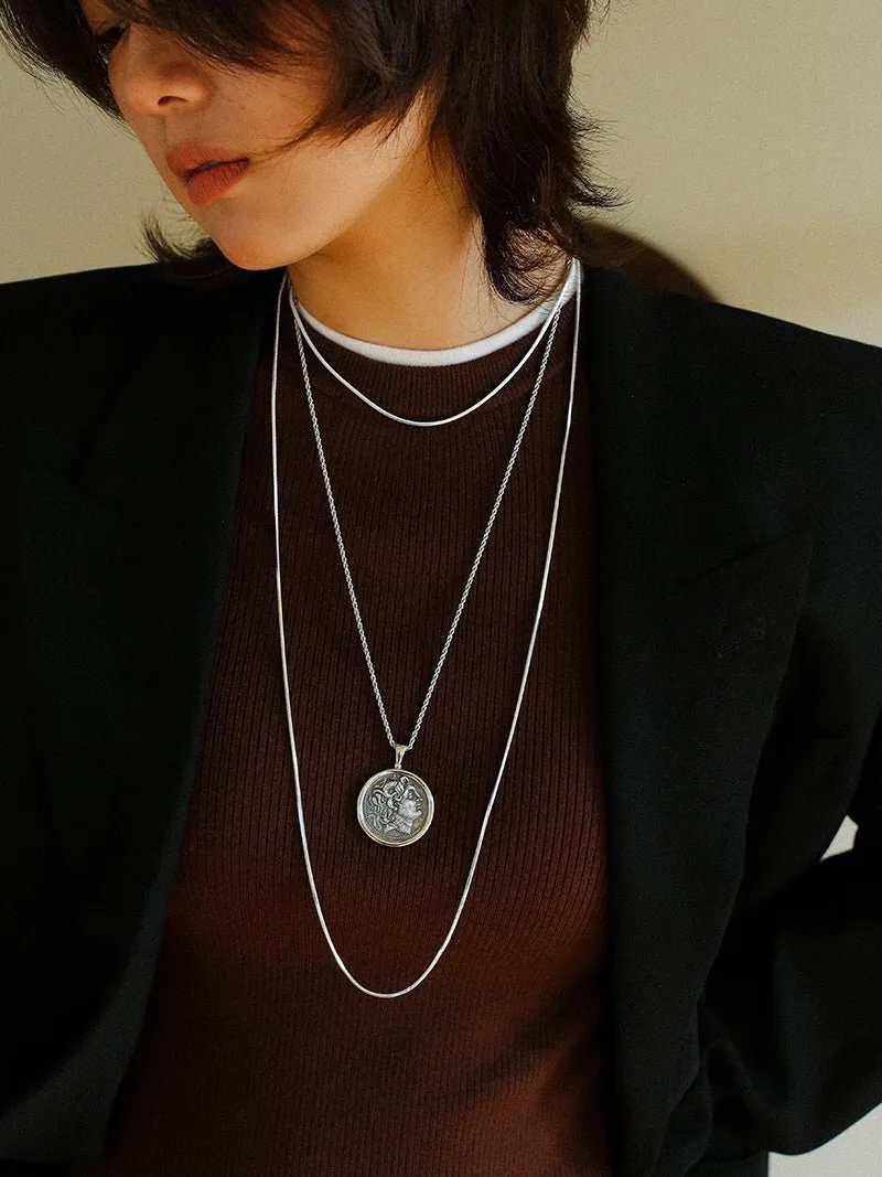 Classic Alexander Silver Coin Plus Necklace - Gold