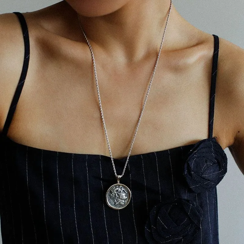 Classic Alexander Silver Coin Plus Necklace - Gold