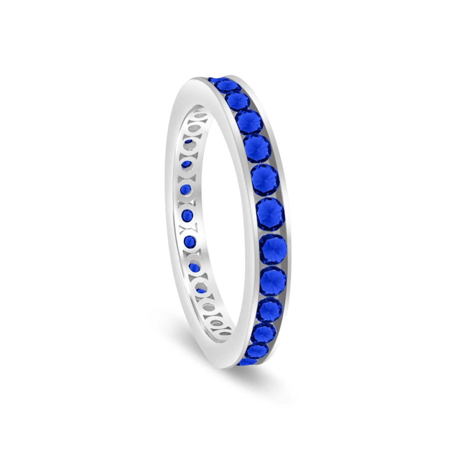 Classic Channel Set Ring in Blue Sapphire