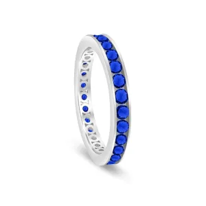 Classic Channel Set Ring in Blue Sapphire
