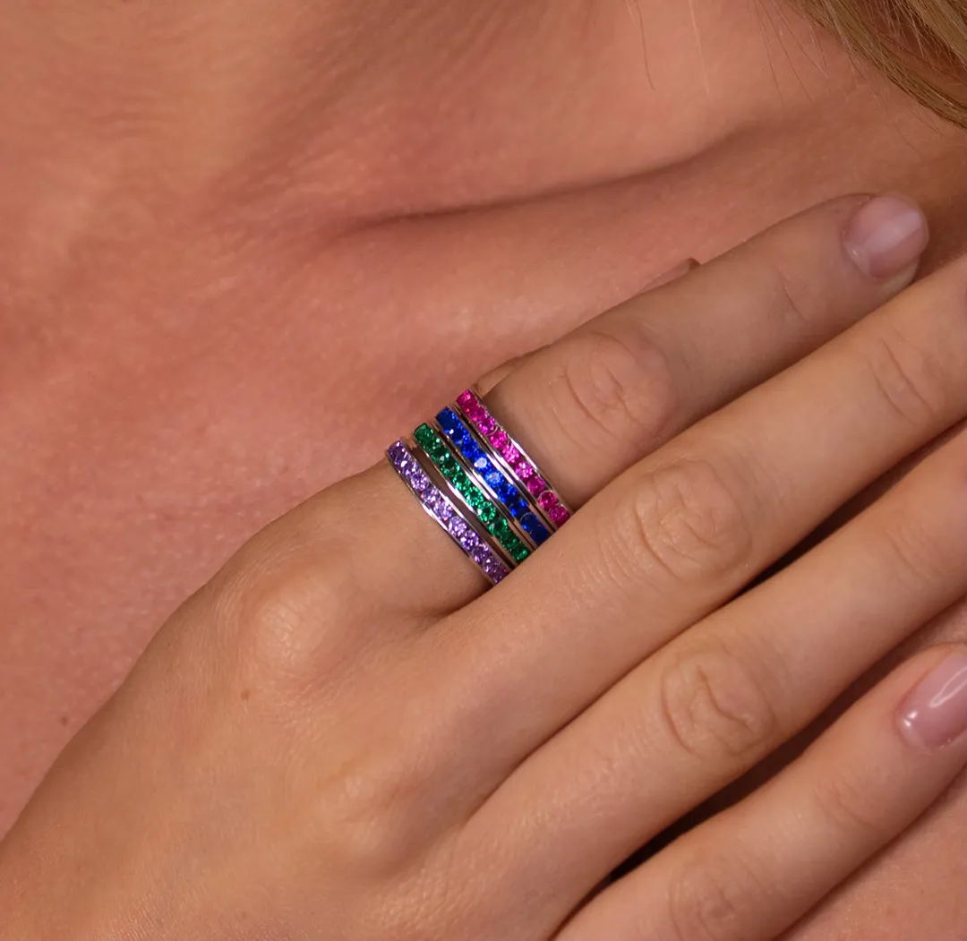 Classic Channel Set Ring in Blue Sapphire