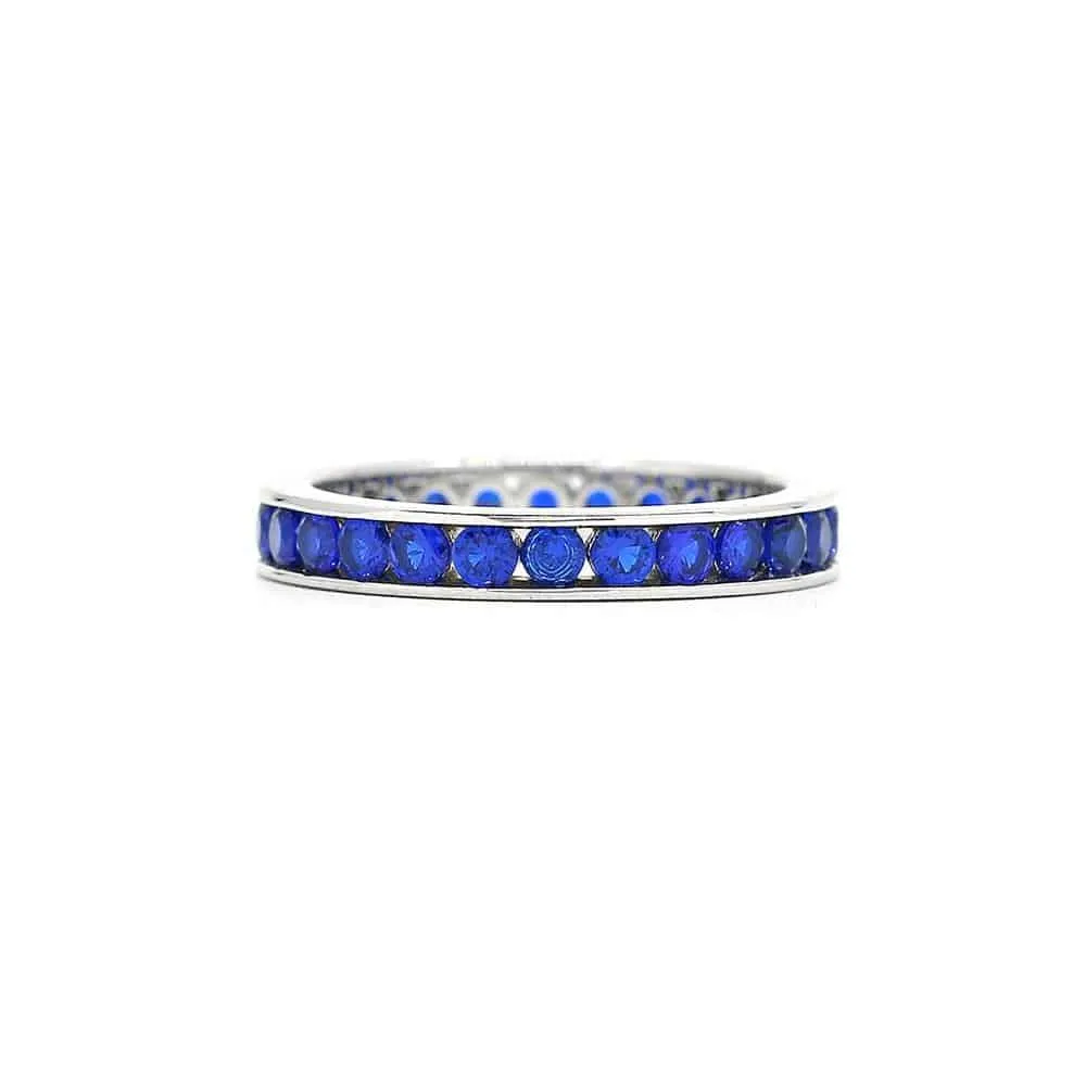 Classic Channel Set Ring in Blue Sapphire