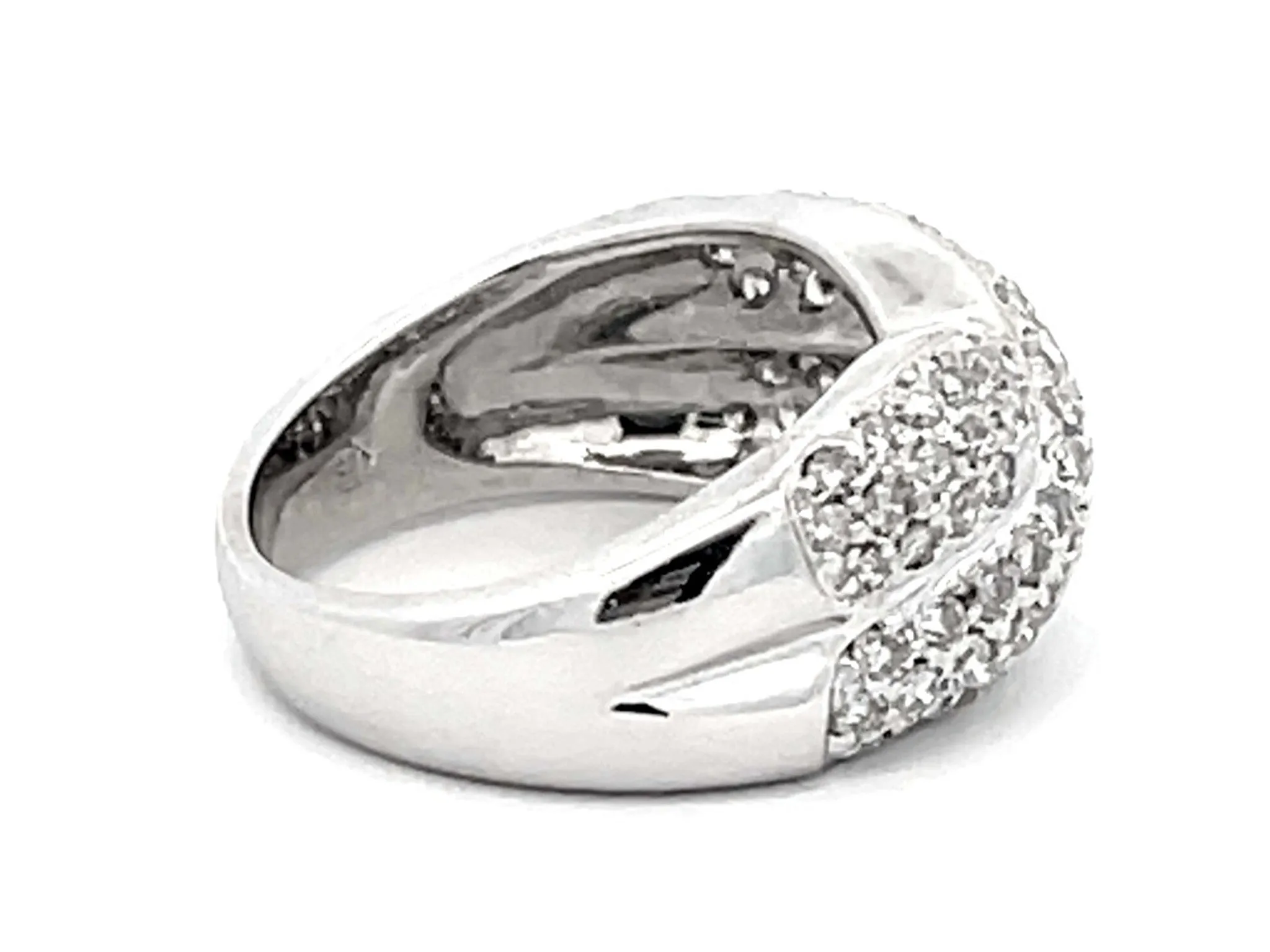 Criss Cross Diamond Pave Ring in 18k White Gold