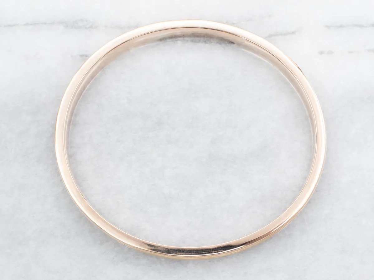 Crosshatched Gold Patterned Bangle Bracelet