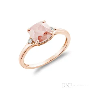 Cushion Morganite Diamond Ring