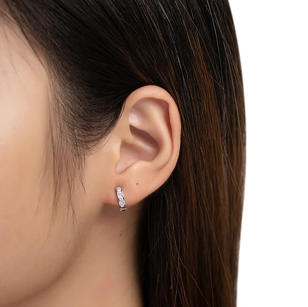 CZ Huggie Earrings