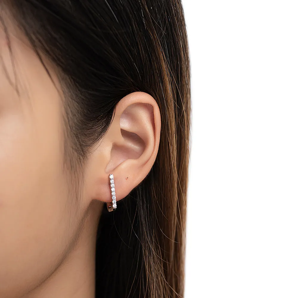 CZ Rectangle Hoop Earrings