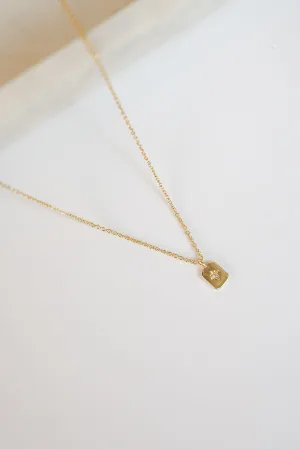 Daniella Gold Rectangle Charm Necklace