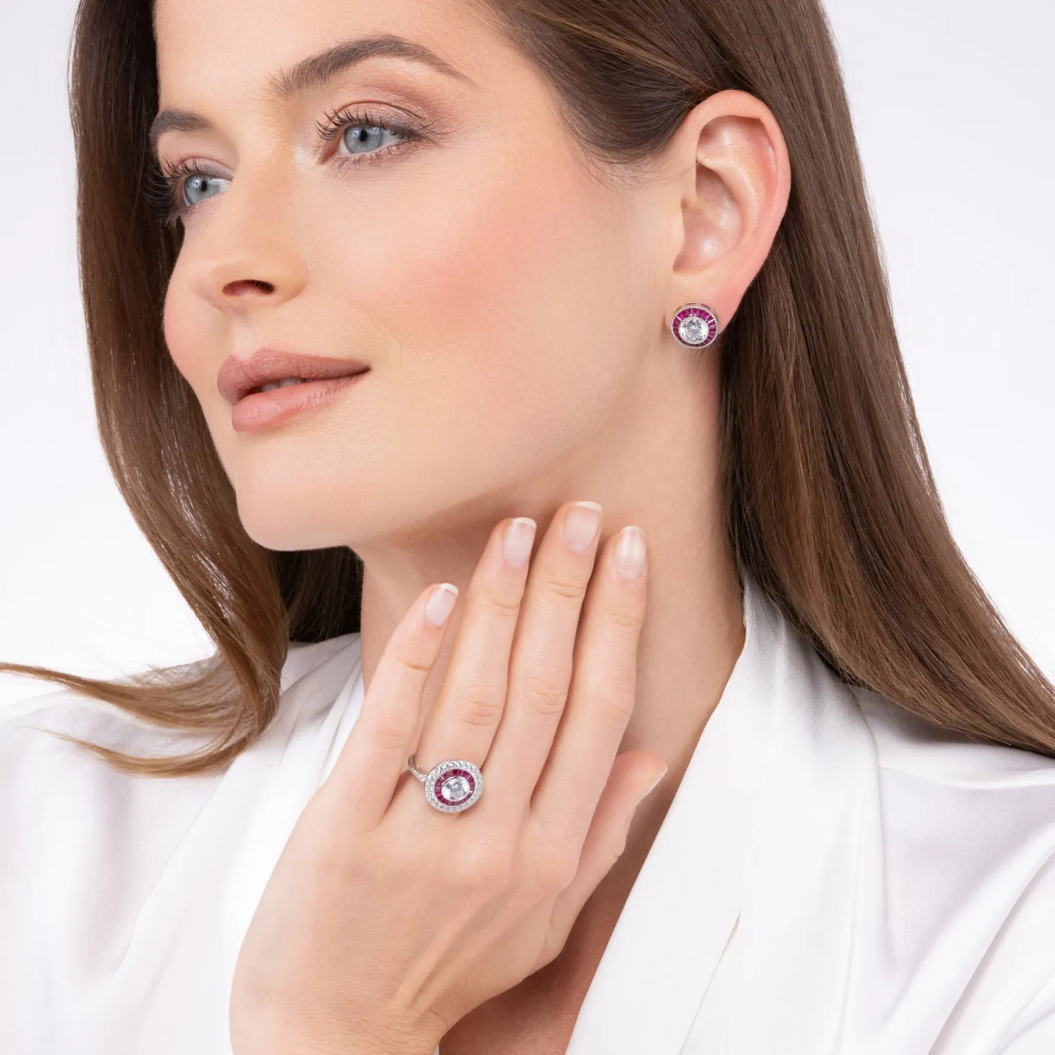 Demi Vintage Diamond Crystalline 2 Carat Stud Earrings