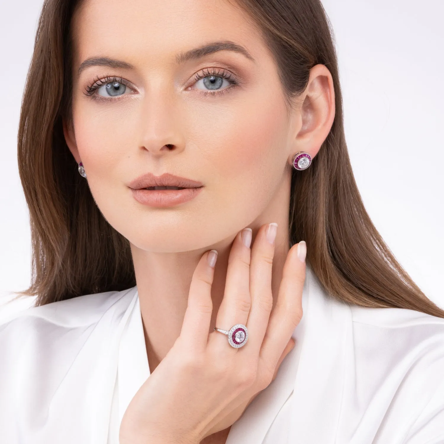 Demi Vintage Diamond Crystalline 2 Carat Stud Earrings