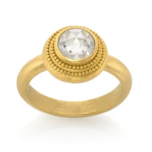 Denise Betesh 1.22 Carat Rose-Cut Solitaire Diamond Gold Ring