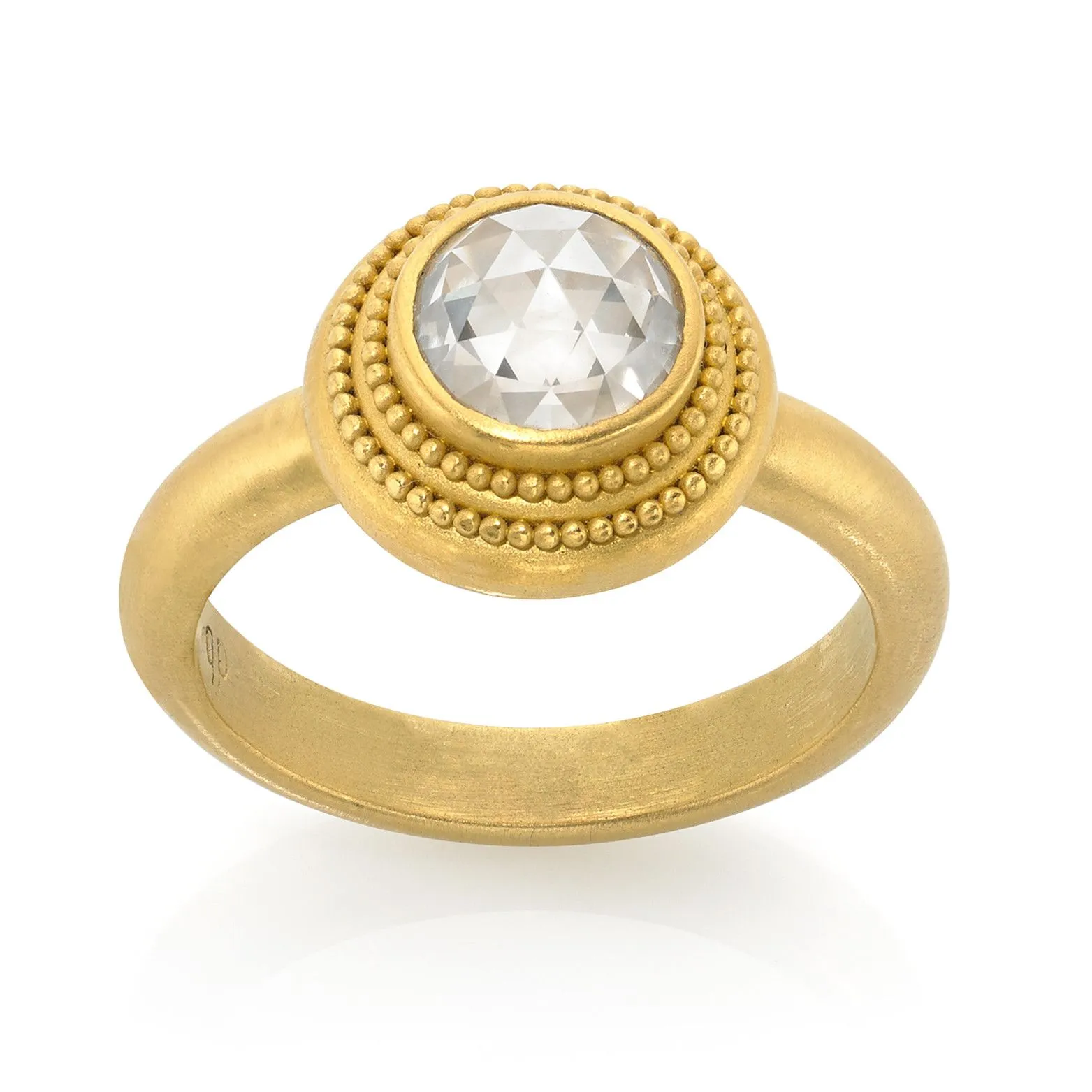 Denise Betesh 1.22 Carat Rose-Cut Solitaire Diamond Gold Ring