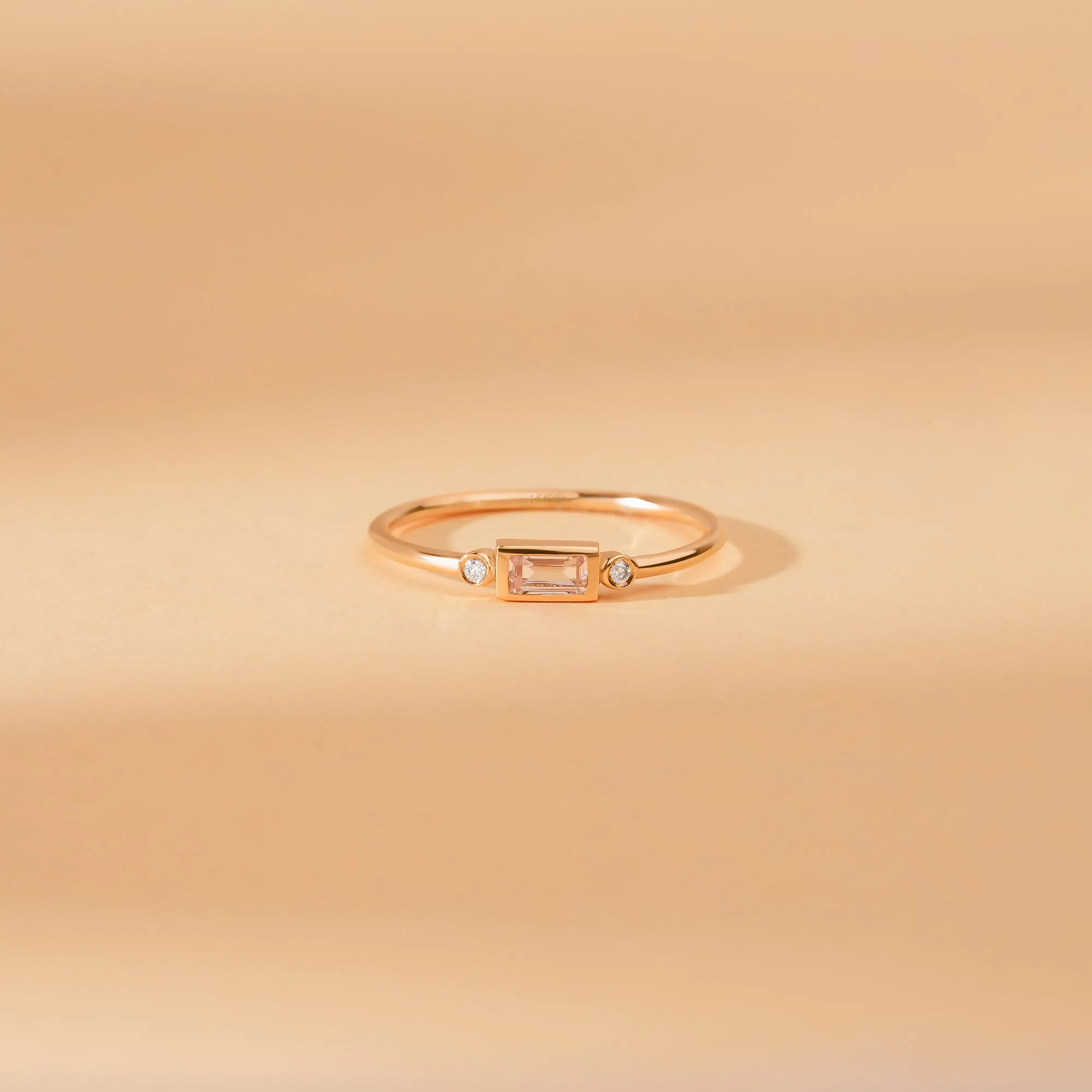 Diamond and Morganite Ring, Amelia