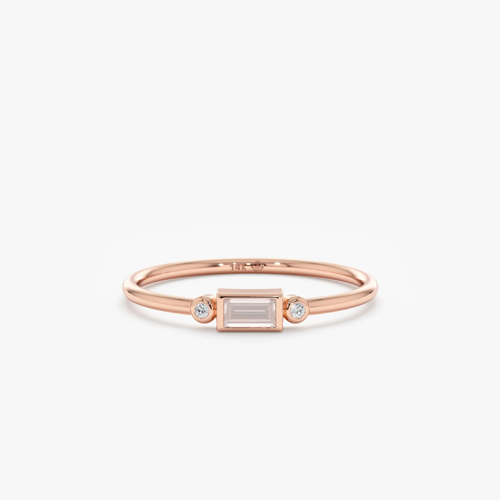Diamond and Morganite Ring, Amelia