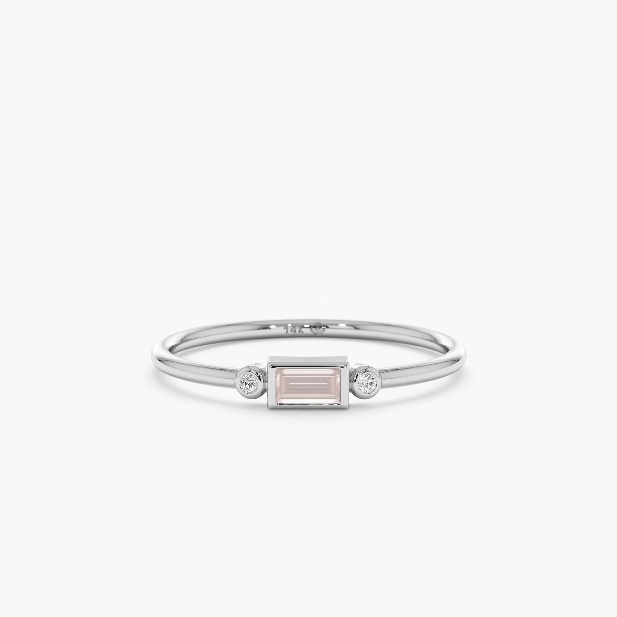 Diamond and Morganite Ring, Amelia