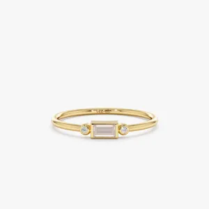 Diamond and Morganite Ring, Amelia