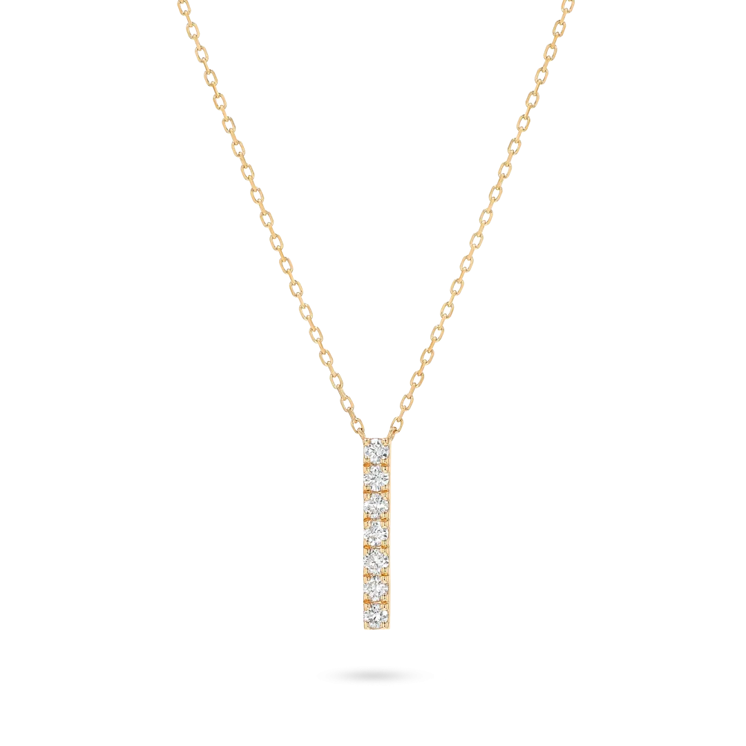 Diamond Bar Pendant Yellow Gold