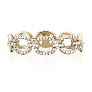 Diamond Gold Chain Link Ring