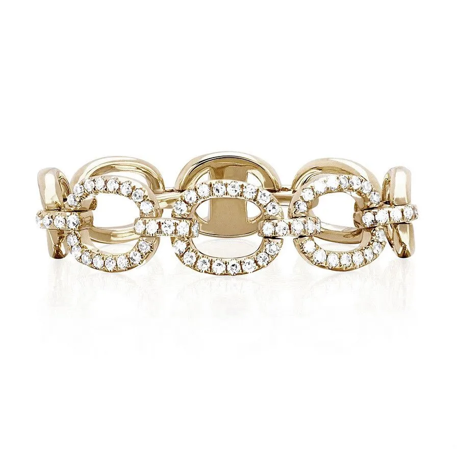 Diamond Gold Chain Link Ring
