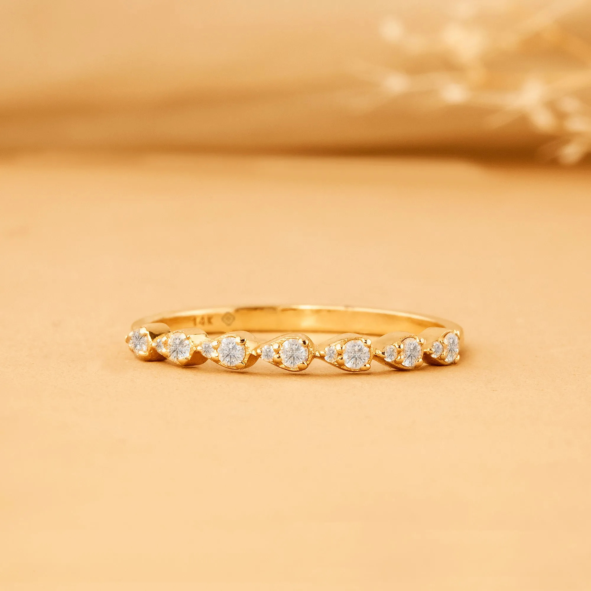Diamond Half Eternity Drop Ring, Josephine