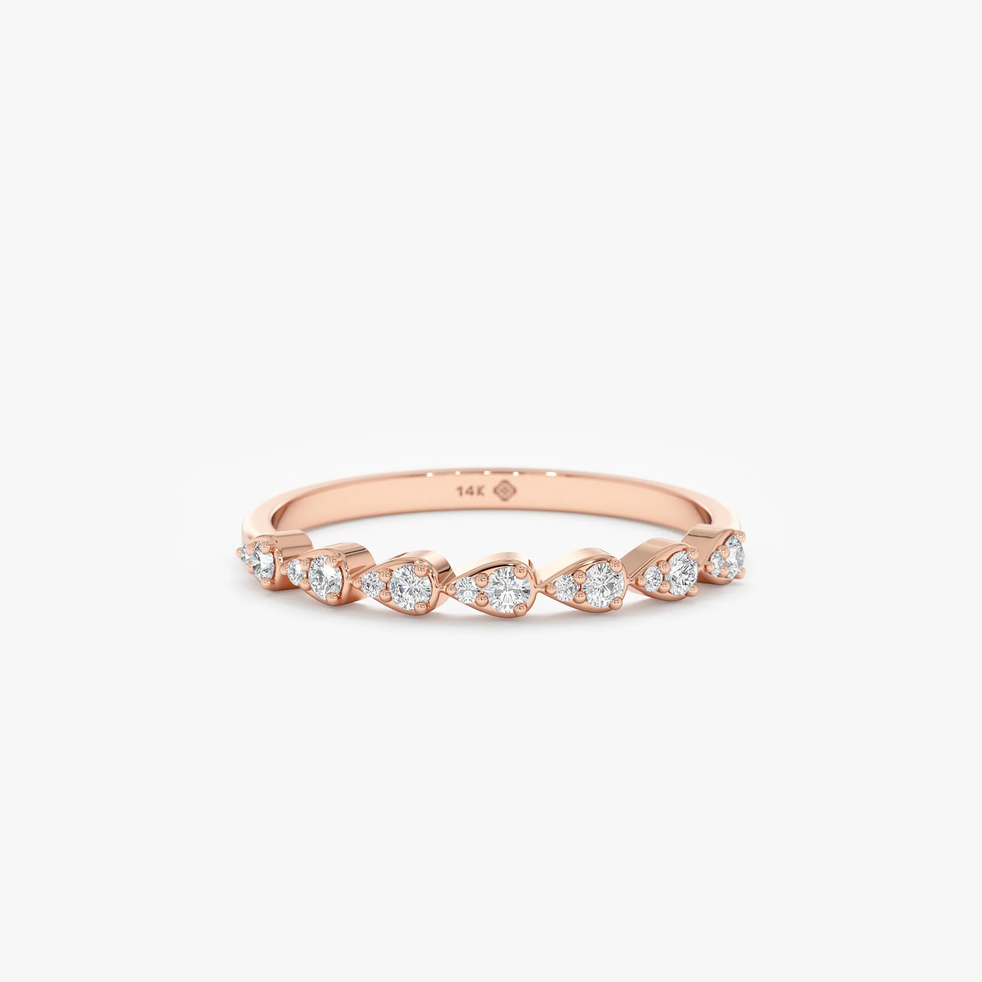 Diamond Half Eternity Drop Ring, Josephine