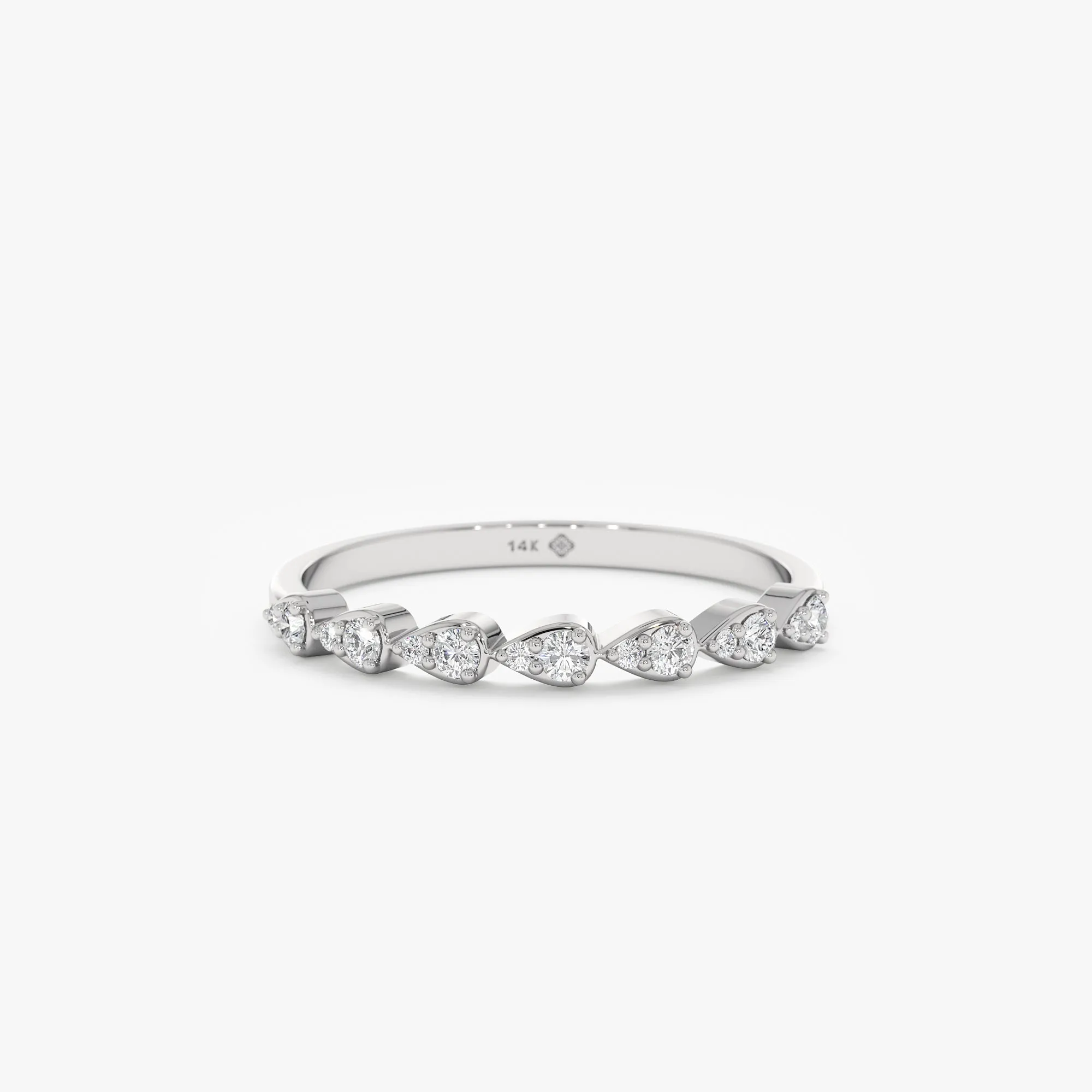 Diamond Half Eternity Drop Ring, Josephine