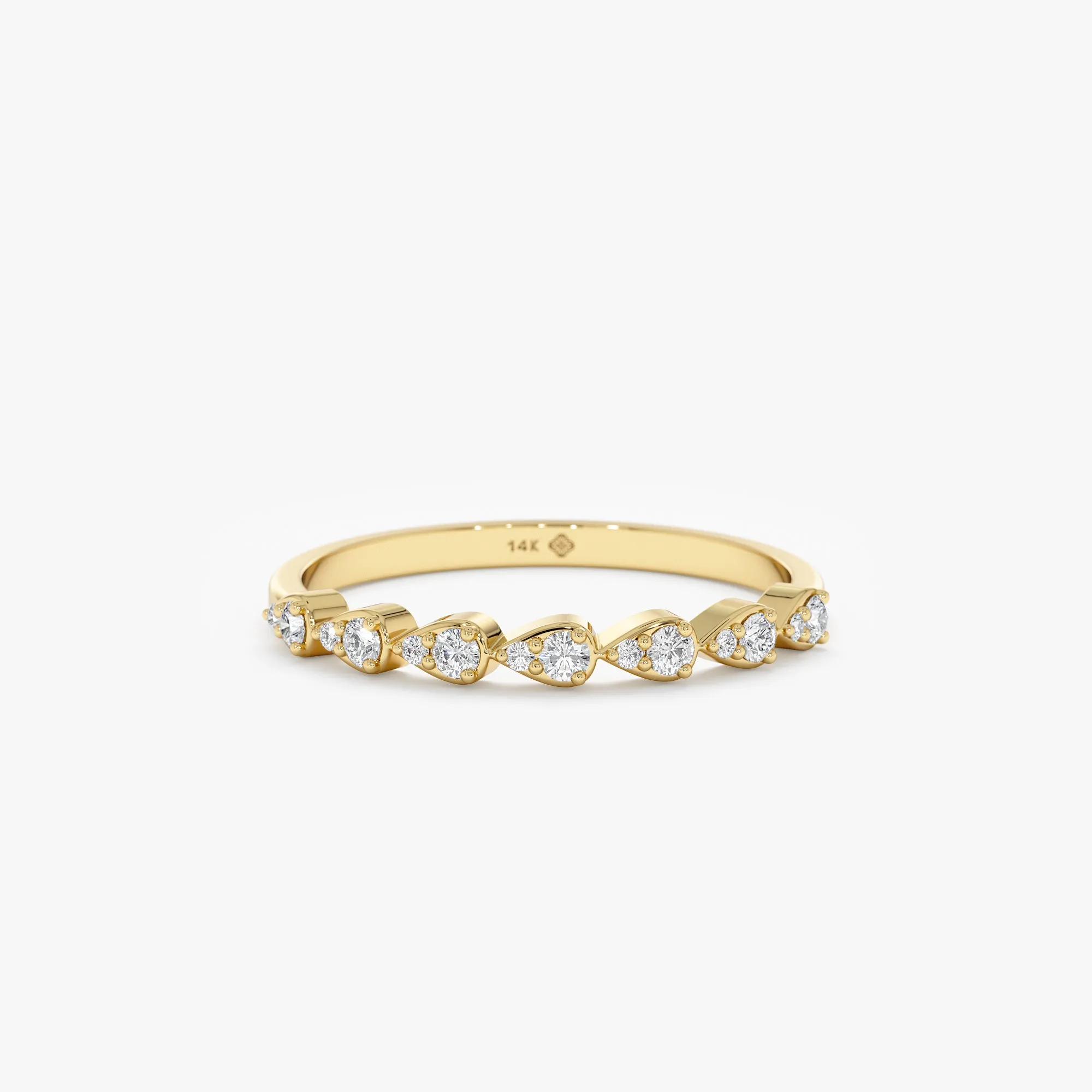 Diamond Half Eternity Drop Ring, Josephine