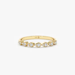 Diamond Half Eternity Drop Ring, Josephine