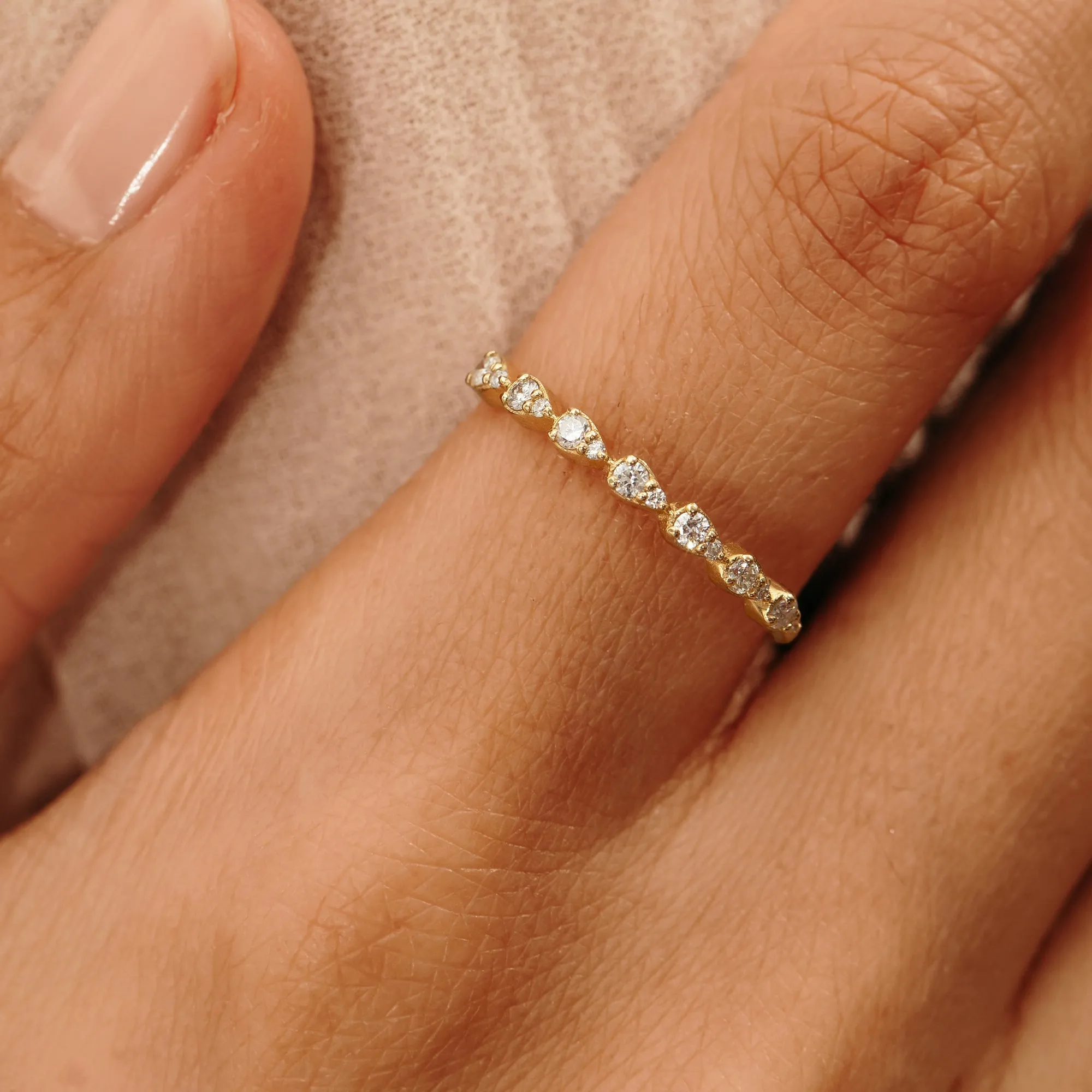 Diamond Half Eternity Drop Ring, Josephine