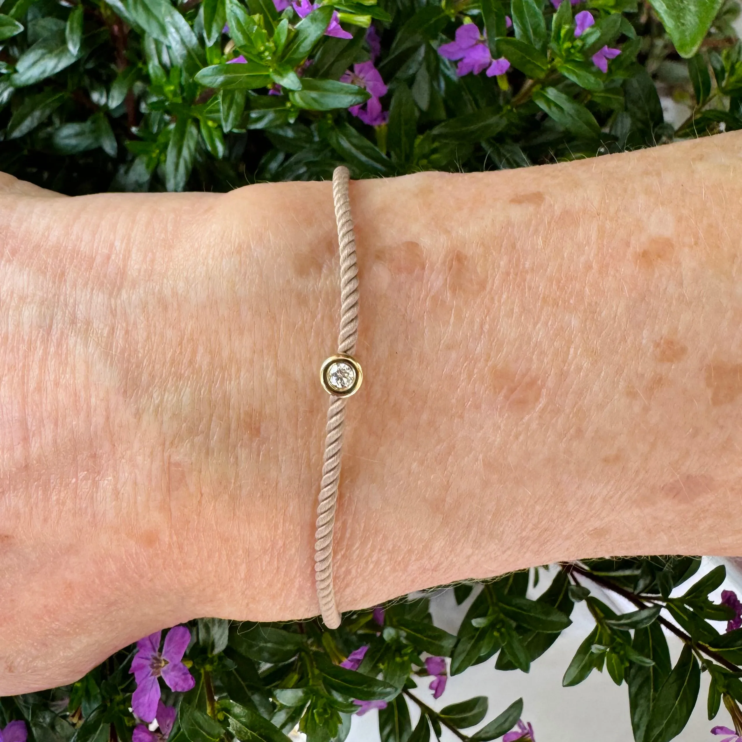 Diamond Pillow Cord Bracelet / Sandstone