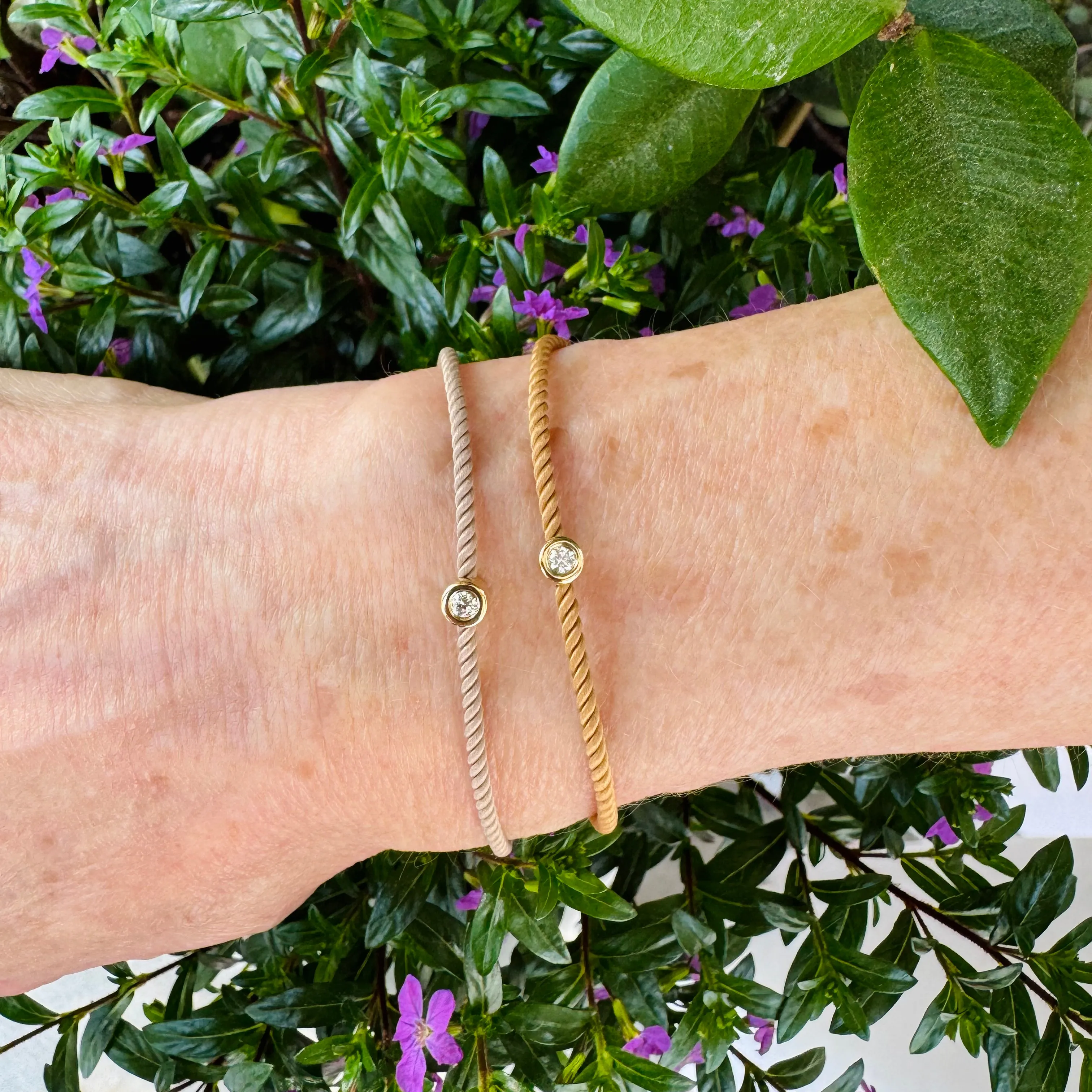 Diamond Pillow Cord Bracelet / Sandstone