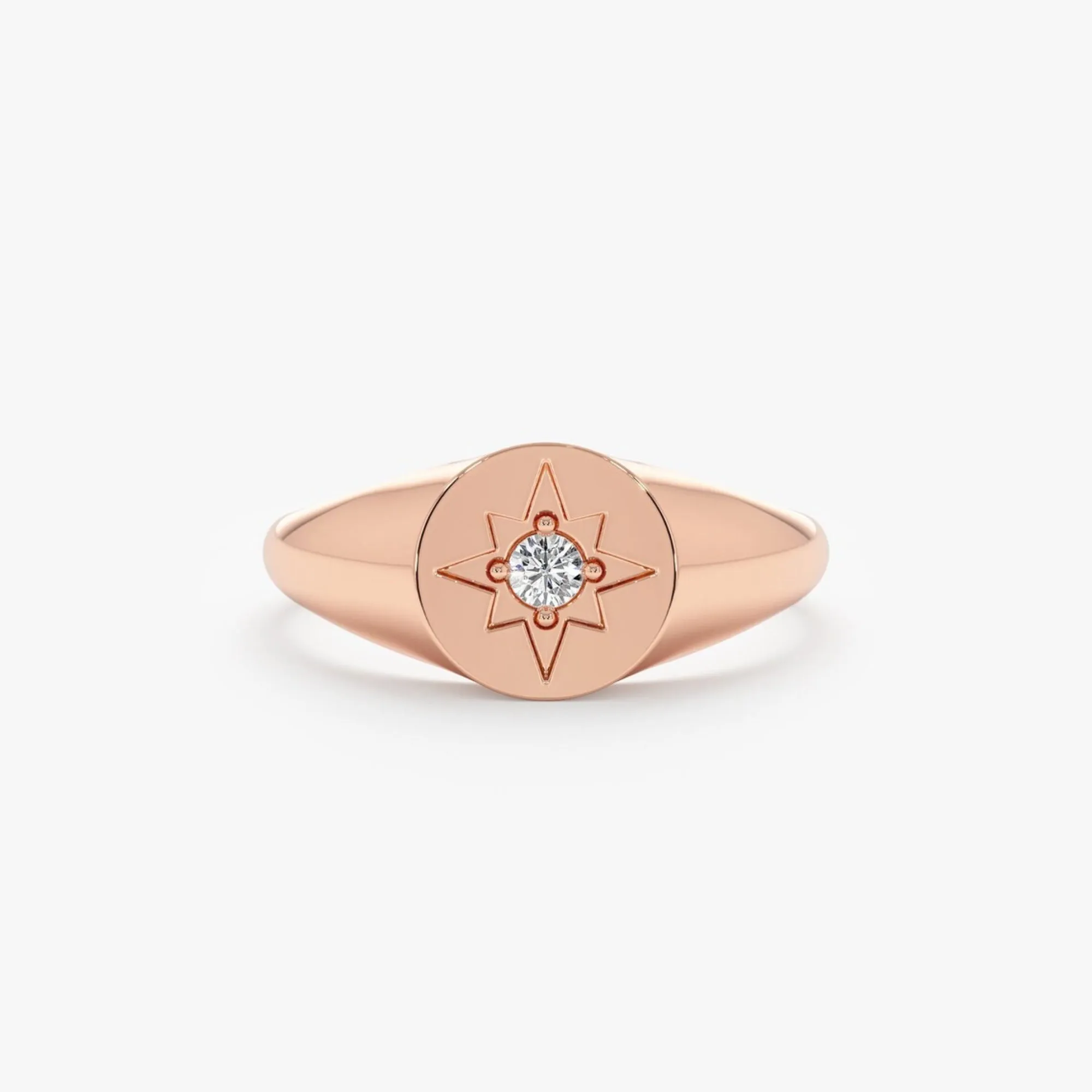 Diamond Starburst Signet Ring, Estelle