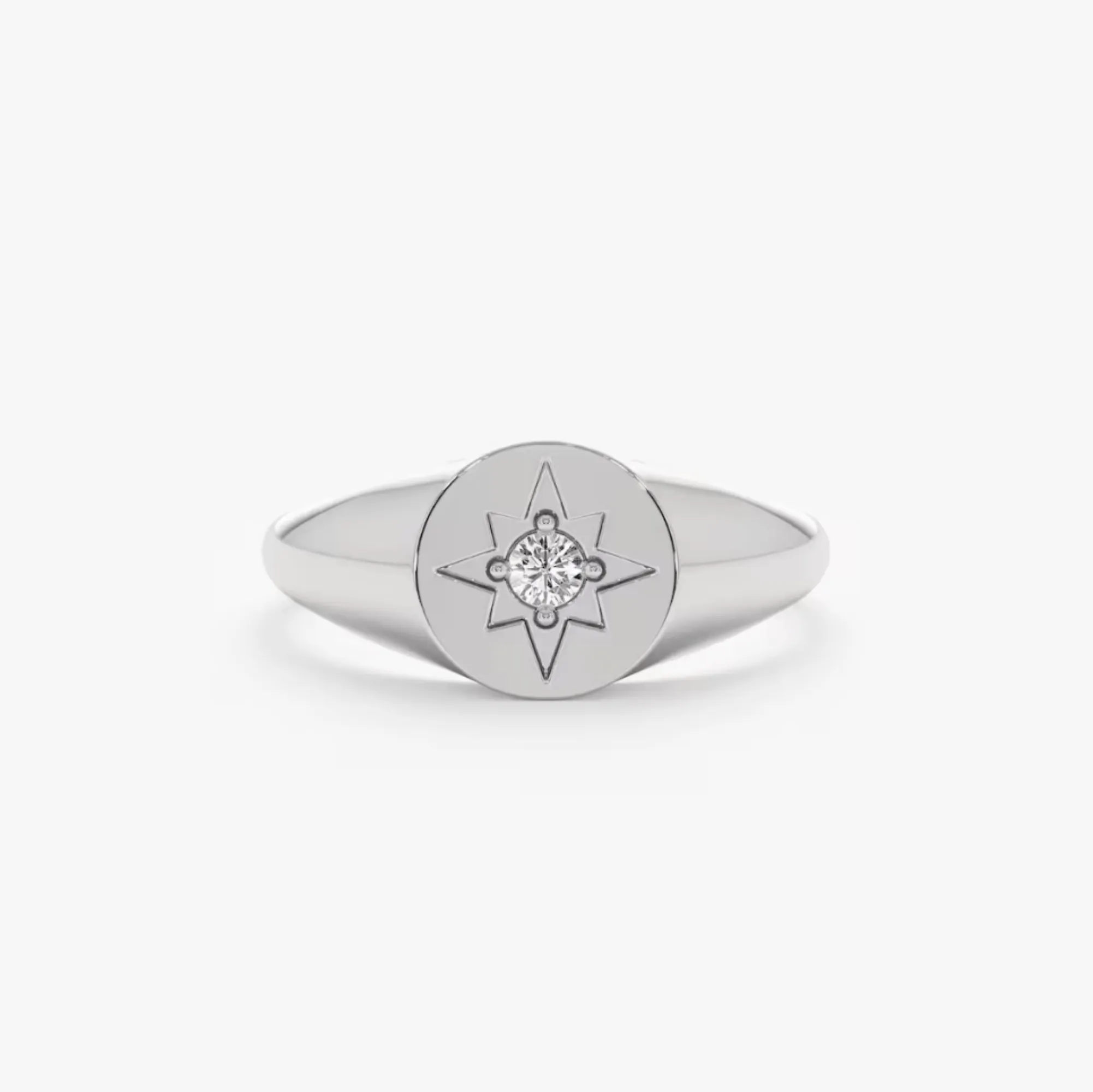 Diamond Starburst Signet Ring, Estelle