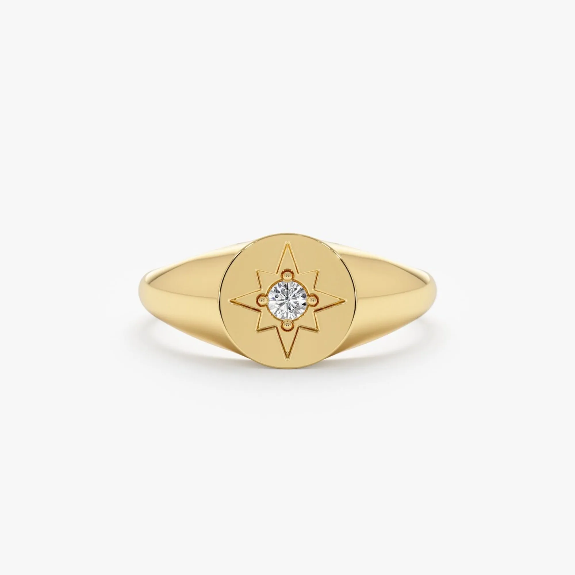 Diamond Starburst Signet Ring, Estelle