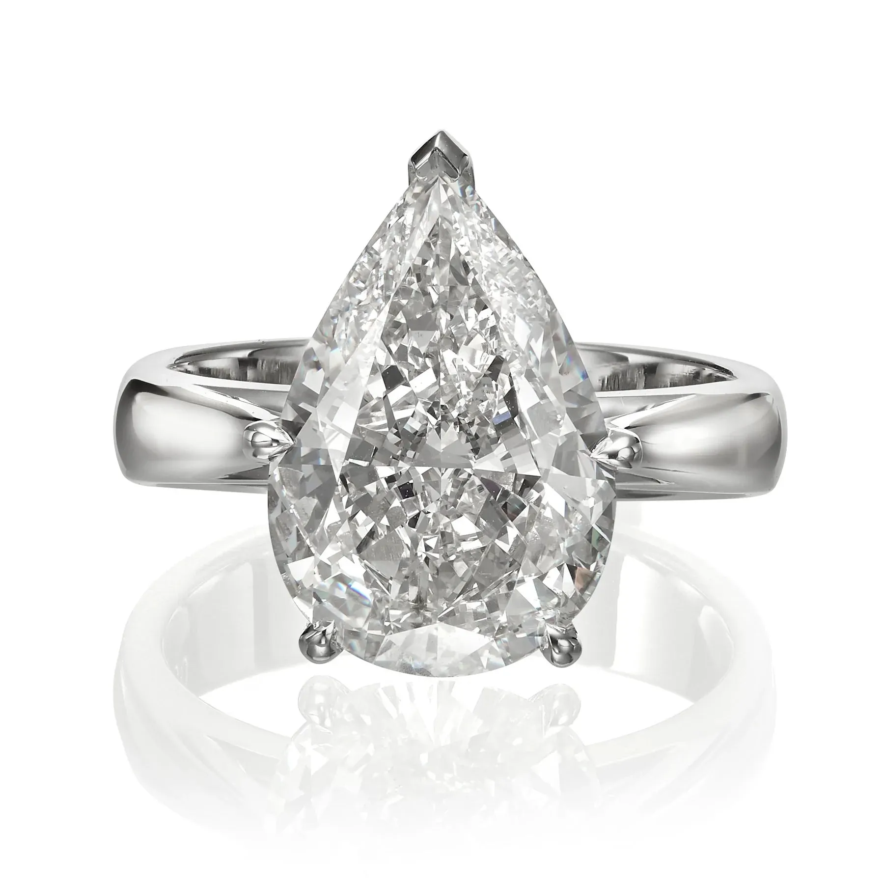 DIAMONDS OF BOTSWANA White Gold Pear Diamond Ring 5.00ct F VVS