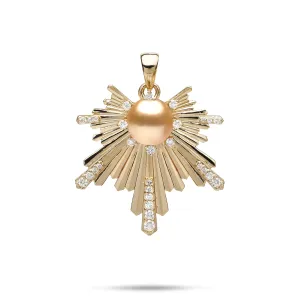 E Ho???la South Sea Gold Pearl Pendant in Gold with Diamonds - 27mm