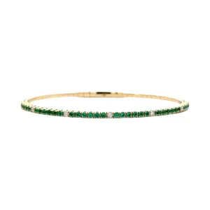 Emerald & Diamond Flexi Bangle