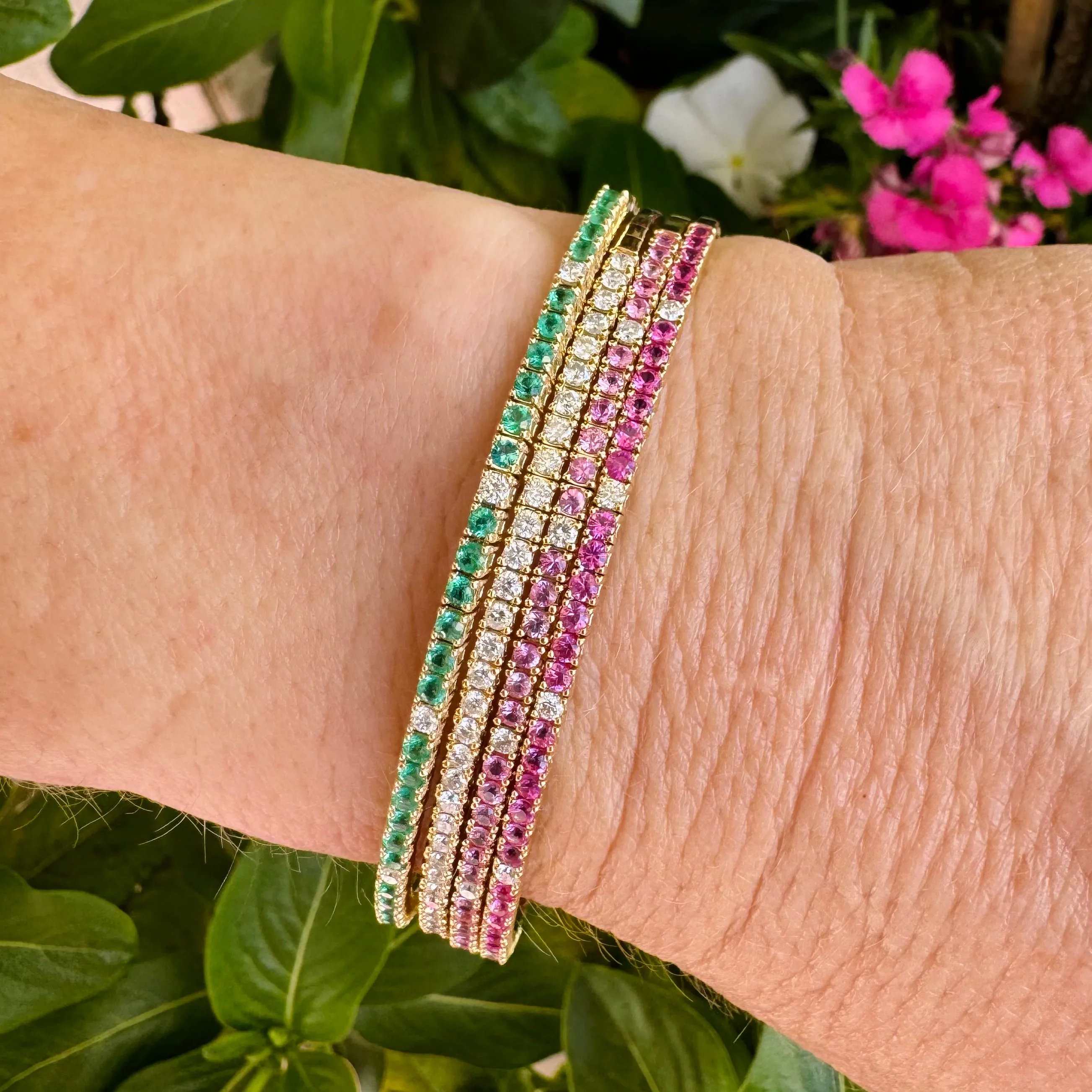 Emerald & Diamond Flexi Bangle