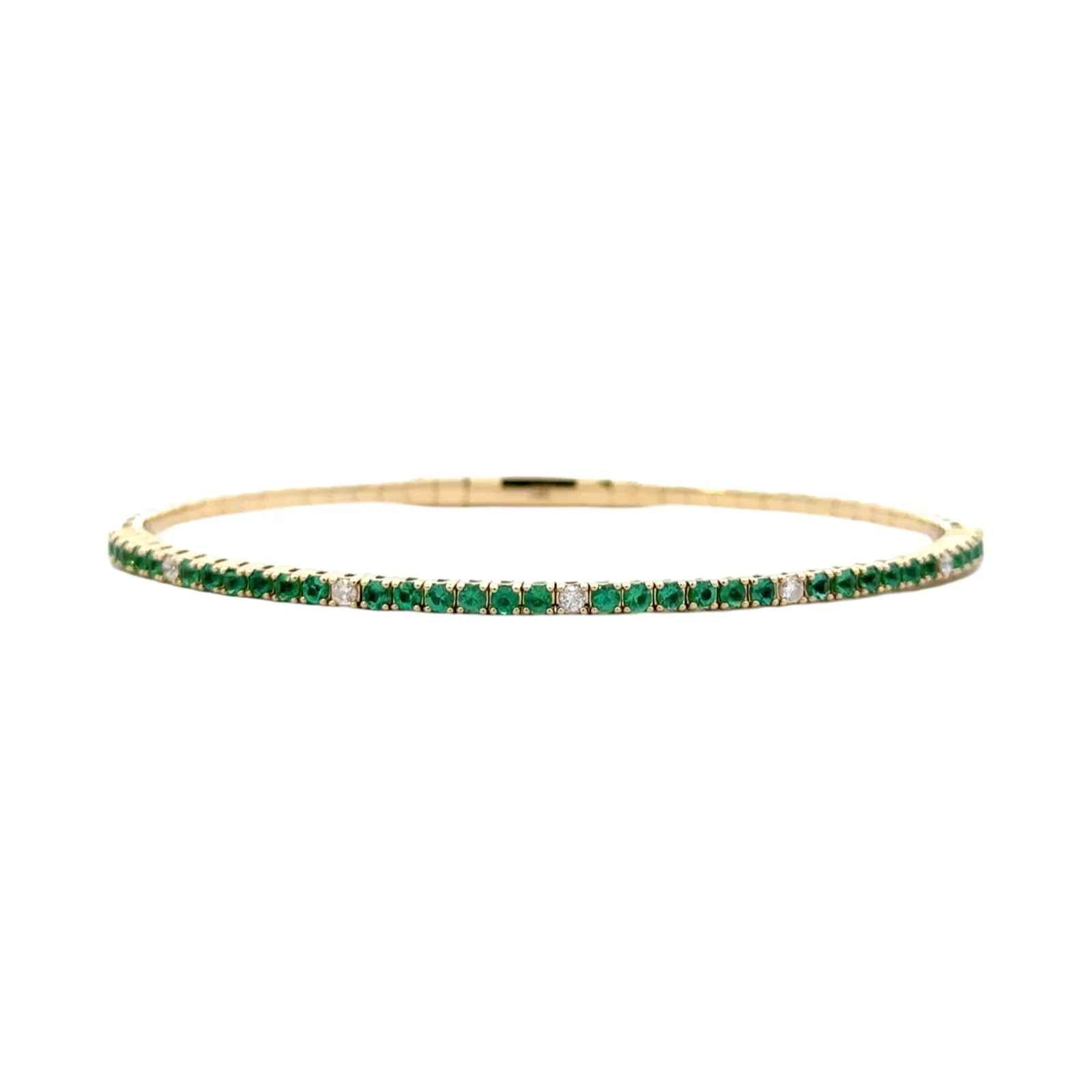 Emerald & Diamond Flexi Bangle