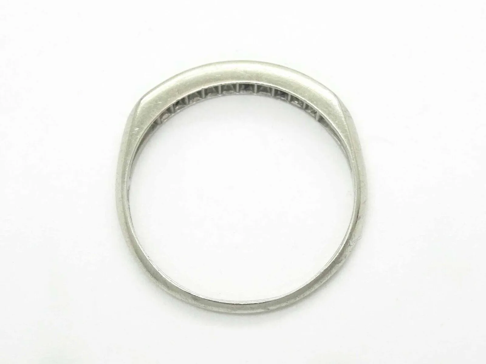 Estate 0.25ct tw Channel Natural Diamond Platinum Band Ring Size 5.5