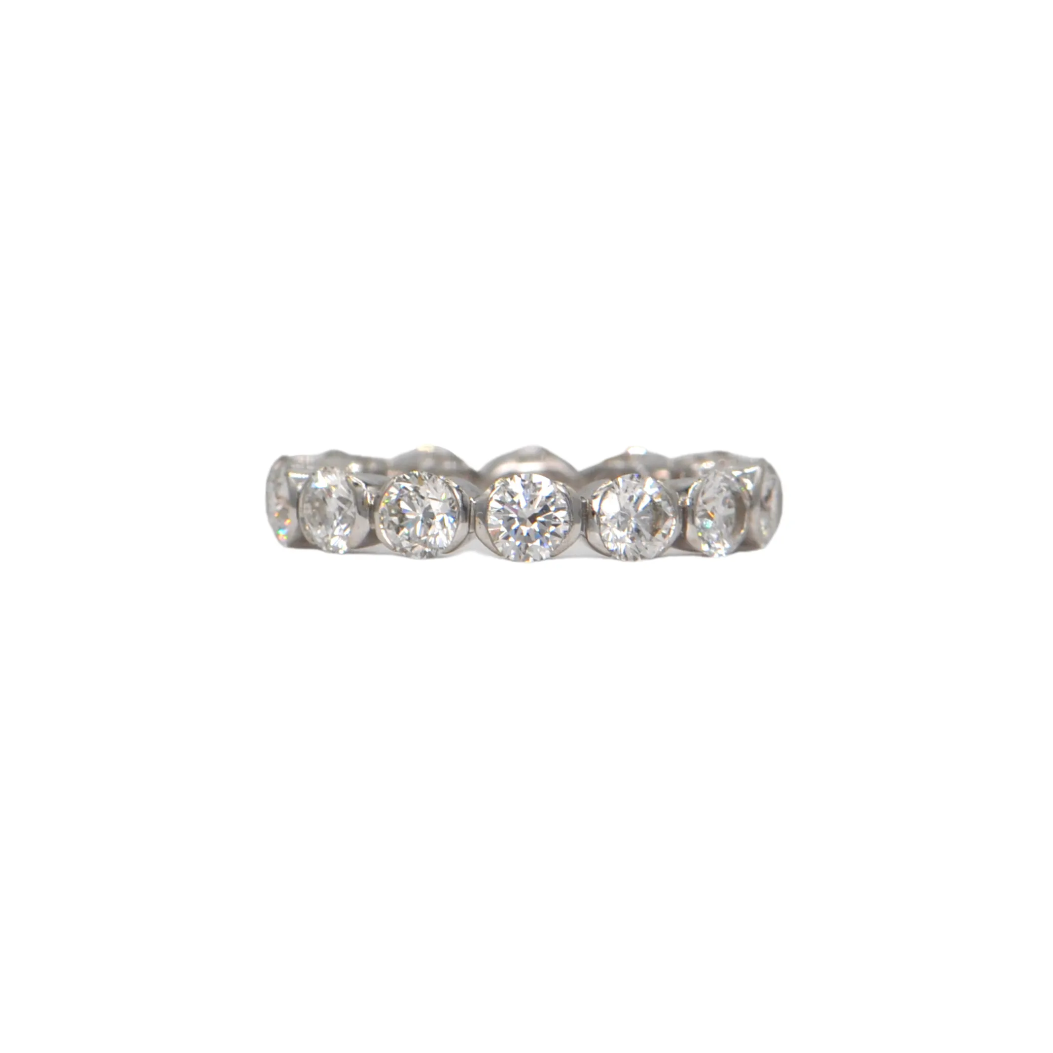 Estate 2.4ct Diamond 18k White Gold Eternity Band